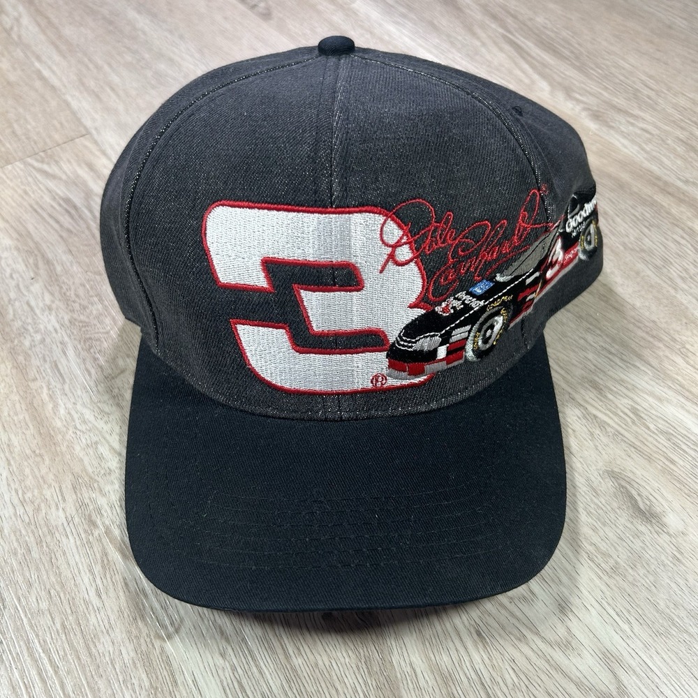 VTG Dale Earnhardt Snapback Hat NASCAR Competitors View Gray Black Cap - Picture 1 of 8